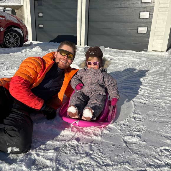 Christian with his daughter.
